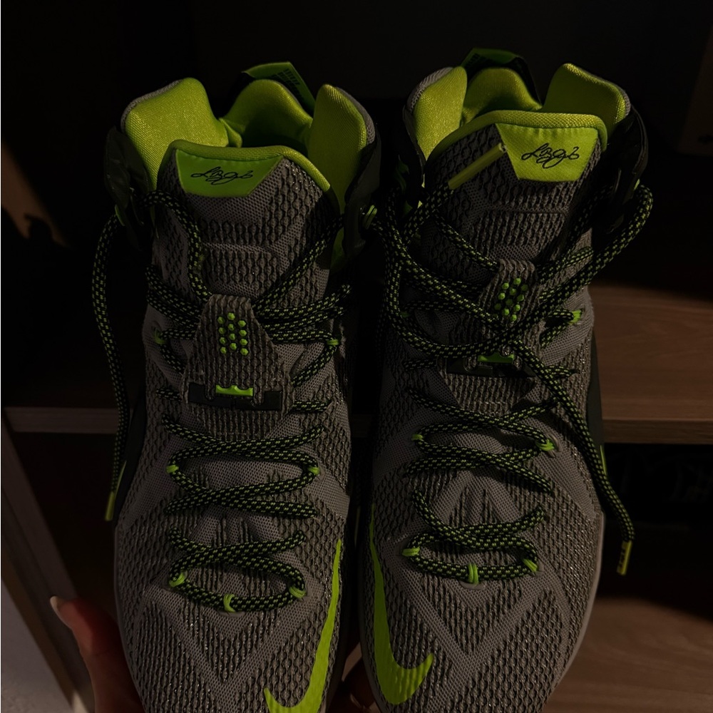 Nike Gray and Neon Green Athletic Shoes